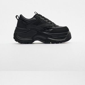 ZARA CHUNKY SOLE ATHLETIC SNEAKERS BLACK SZ US 9